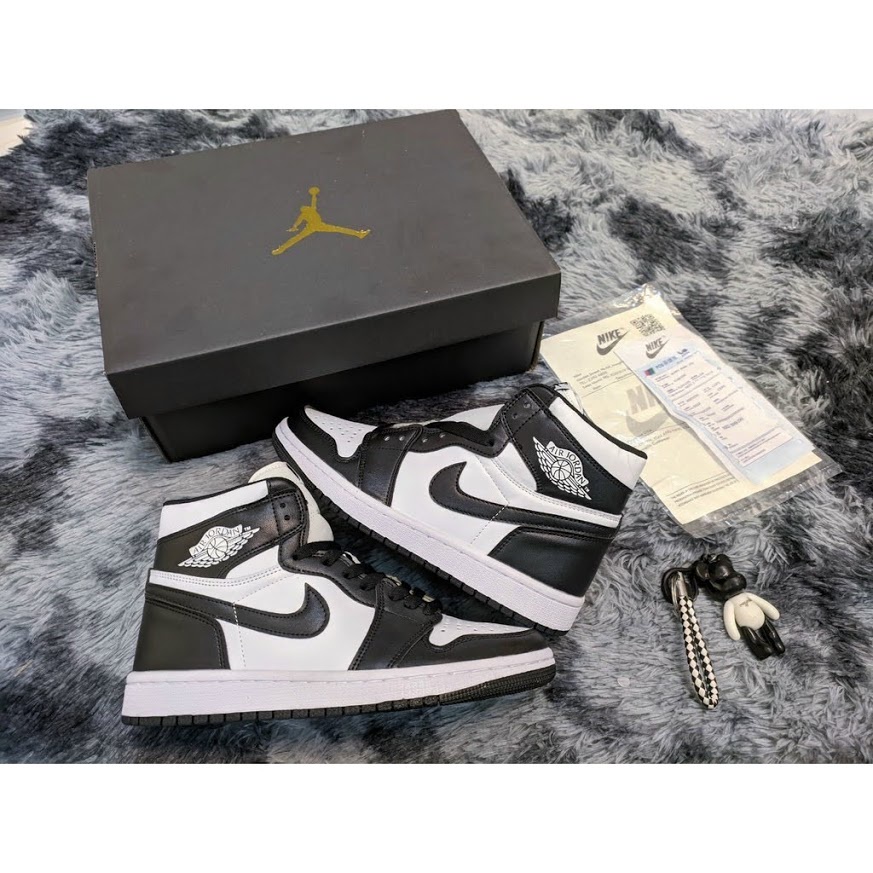 Giày thể thao Jordan 1 cao cổ panda đen trắng  Giày JD1 HIGH PANDA nam nữ Full Box BIll