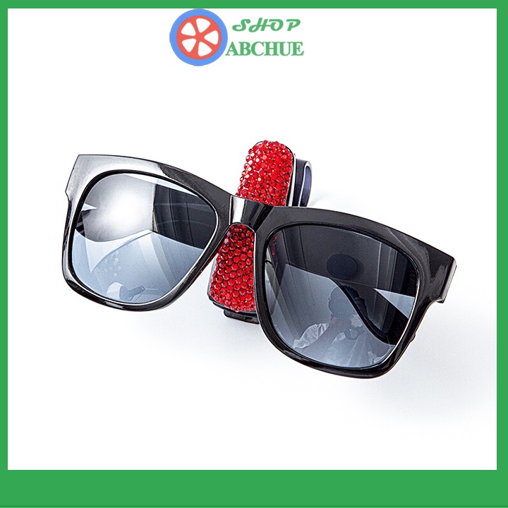 Kẹp treo mắt kính trên xe hơi, kẹp cài kính trên ô tô đính đá sang trọng