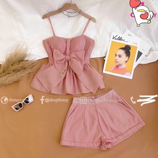Sét bộ nữ đi chơi, áo 2 dây kèm quần đùi cực xinh