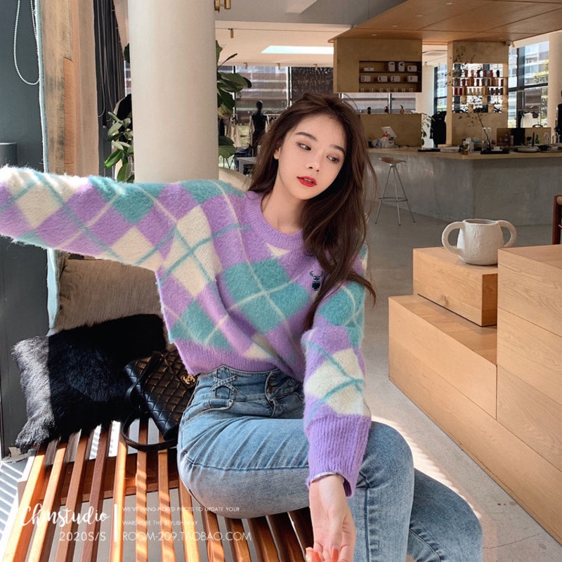 Áo nỉ dài tay form rộng phong cách retro mới cho nữ