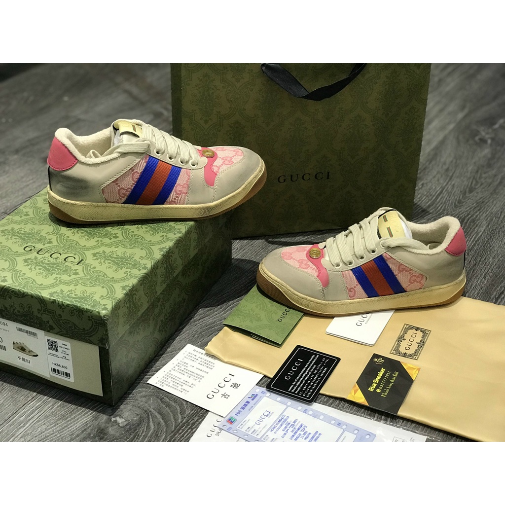 Siêu Phẩm Giày Thể Thao Sneaker Gucci Hải Tú Bẩn gu xì hồng Cao Cấp+ Ảnh Thật + freeship