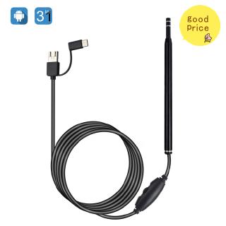 Camera Nội Soi 3 Trong 1 Kèm 6 Đèn Led Cho Android Pc Notebook