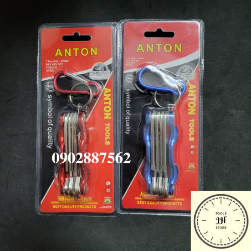 bộ lục giác xếp 7 chi tiết ANTON chất lượng (đầu bi, bông mai) 2-10mm