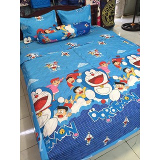 Ga trải giường 1m8x2m,cotton poly hàn mềm,chọn mẫu,doremon nobita