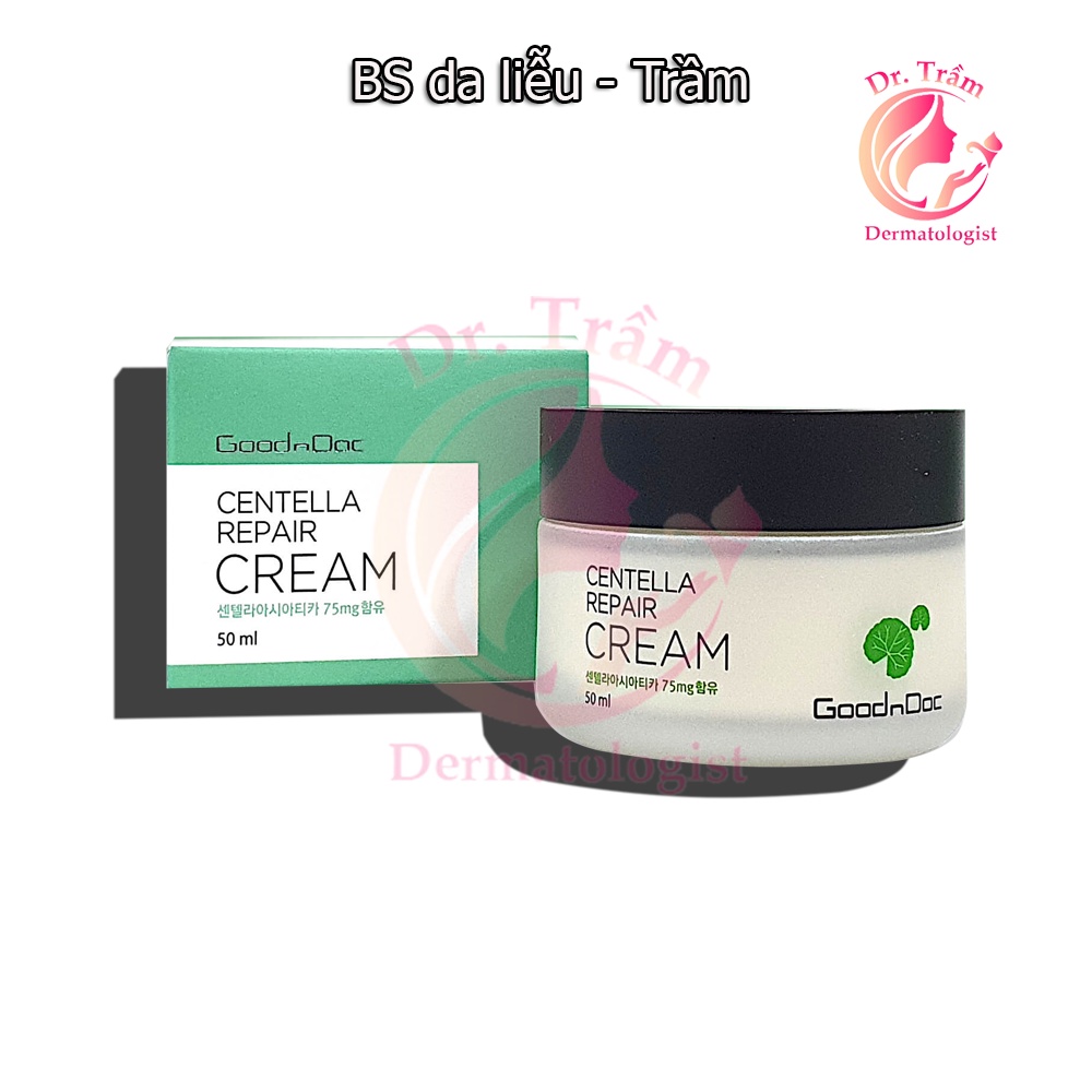 Kem Rau Má Goodndoc Centella Repair Cream Dưỡng Ẩm Phục Hồi Da 50ml