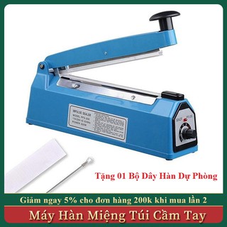 Máy Hàn Miệng Túi Dập Tay,Mini, Máy Hàn Miệng Túi Ni Lông PFS200 Size20cm Tặng Kèm 1 Dây Hàn Dự Phòng
