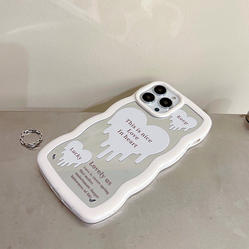 Ốp lưng iphone ốp Điện Thoạii Mặt Gương Họa Tiết Trái Tim Cho iPhone 14 13 12 11 promax XS XR xsmax se2020 6 7 8plus