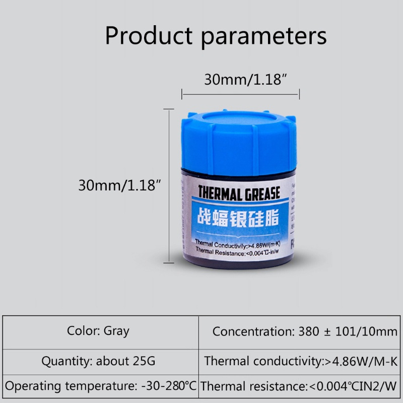 Keo tản nhiệt CPU bằng silicone 25g màu xám hiệu suất cao