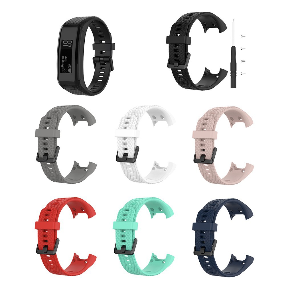 Dây Đeo Thay Thế Chất Liệu Silicon Màu Trơn Cho Garmin Vivosmart Hr