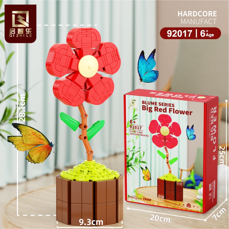 Đồ Chơi Lắp Ráp Đồ trang trí Chậu Hoa Đỏ 92017
