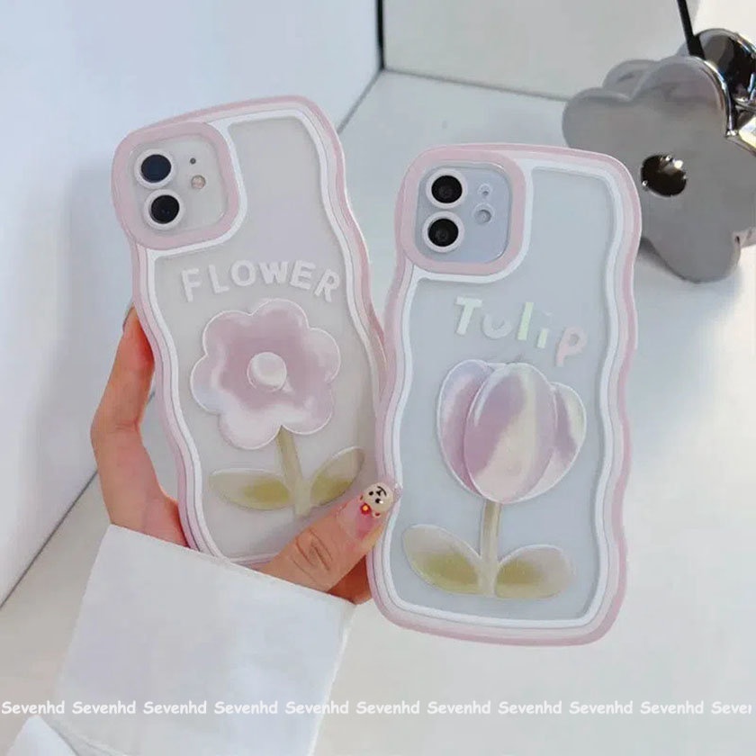 Ốp Điện Thoại Mềm Họa Tiết Hoa Màu Hồng Đơn Giản Cho iPhone 14 13 12 11 Pro Max Xs Max Xr X 7 8 6 6s Plus