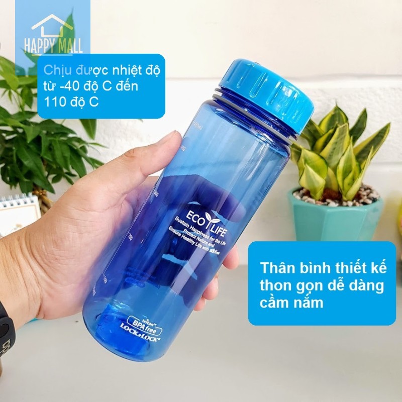 Bình nước nhựa Tritan Lock&amp;Lock Eco Life dung tích 500ml ABF613