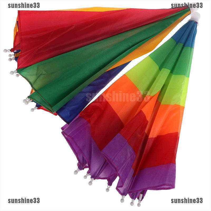 【COD•suns】1PC Foldable Fishing Umbrella Hat Cap Headwear Umbrella Anti-Sun Hat