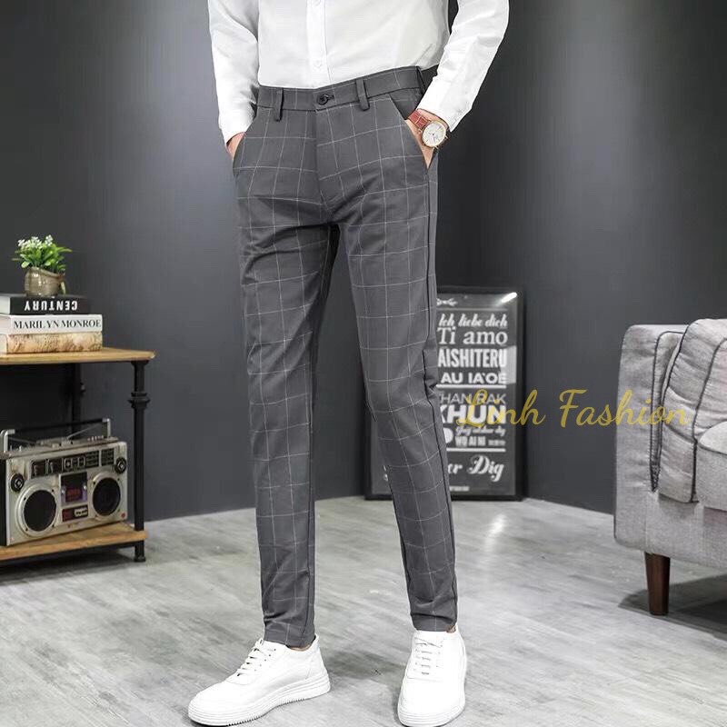 Quần tây nam ống côn body sọc caro mẫu mới hot 2020 | BigBuy360 - bigbuy360.vn