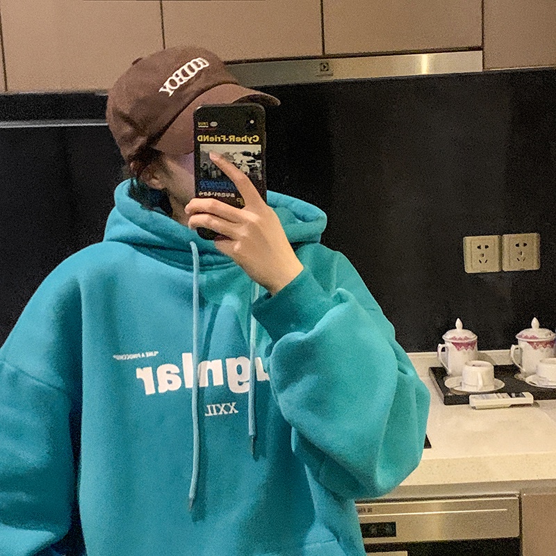 [ Mã 12FASHIONSALE1 giảm 10K đơn 50K ] Áo hoodie dáng rộng in họa tiết chữ phong cách đường phố cá tính cho các cặp đôi | BigBuy360 - bigbuy360.vn