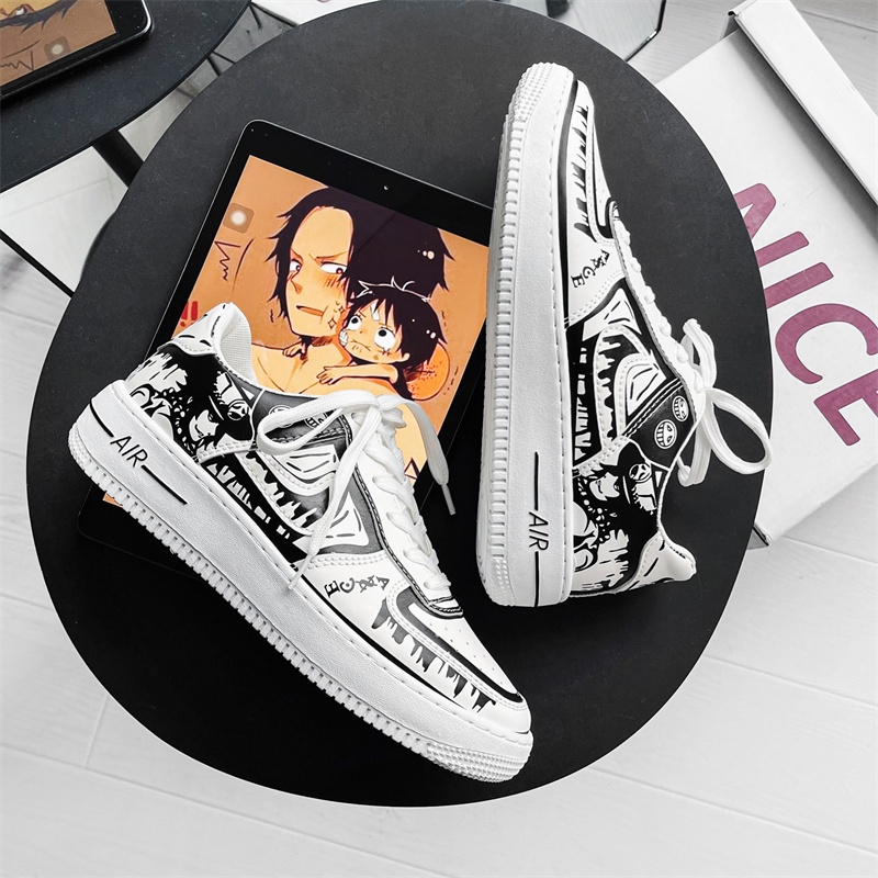 Giày Sneaker In Hình Anime One Piece Portgas D Ace Luffy Trọng Lượng Nhẹ Thời Trang Cho Nam