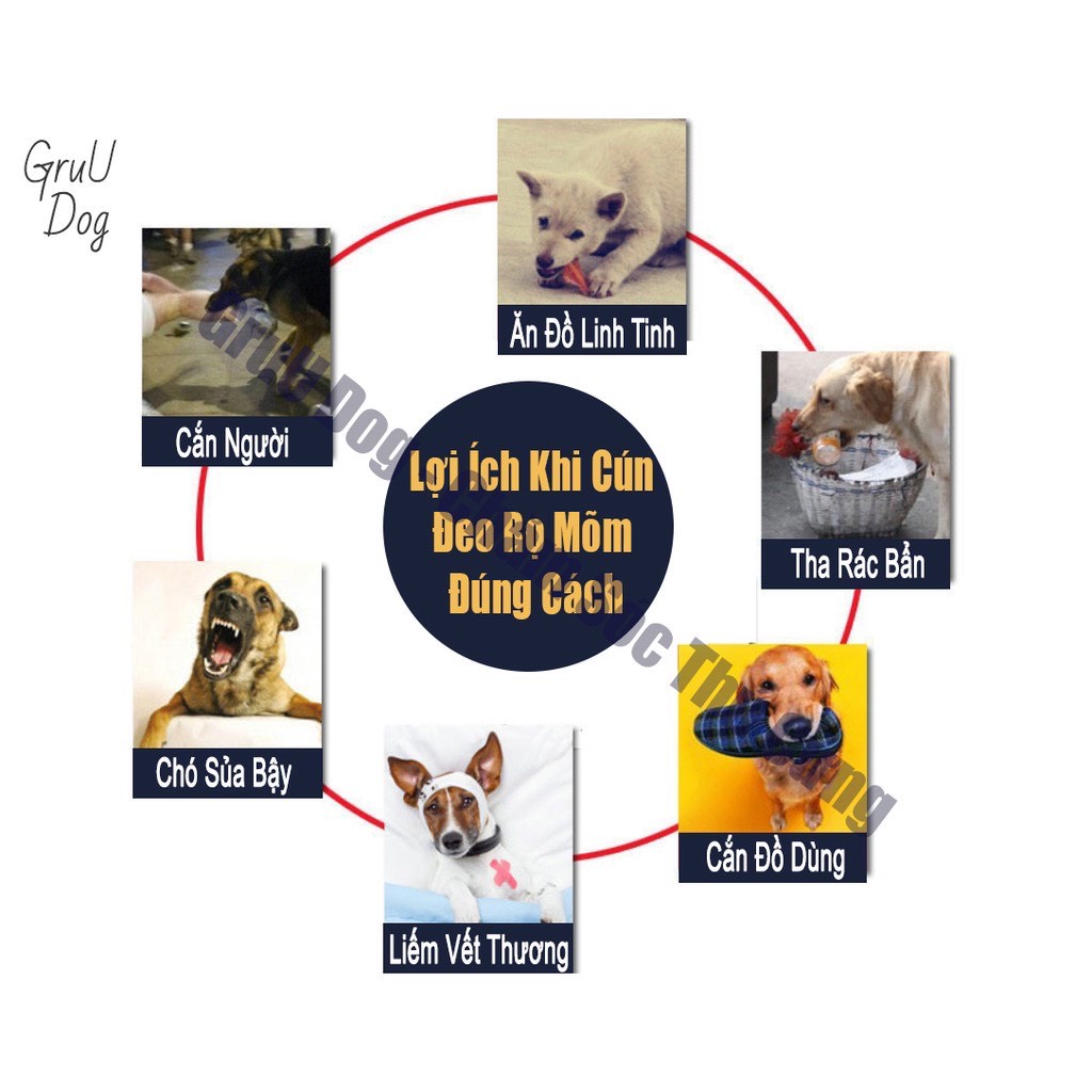 Rọ mõm chó silicon mềm mại GruU Dog