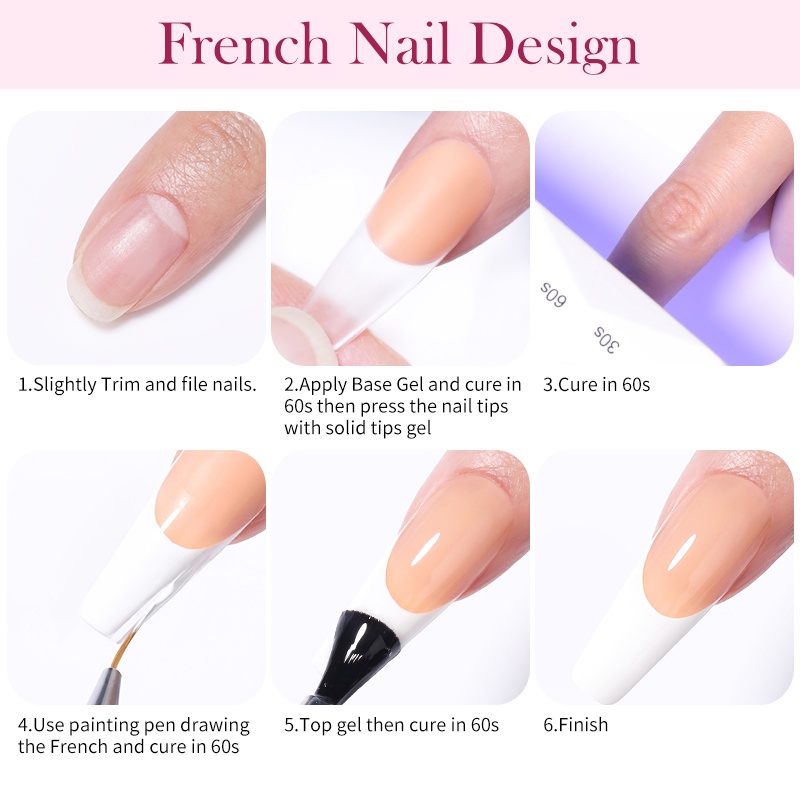 Set 2 hộp gel sơn móng BORN PRETTY trong suốt chất lượng cao 5g