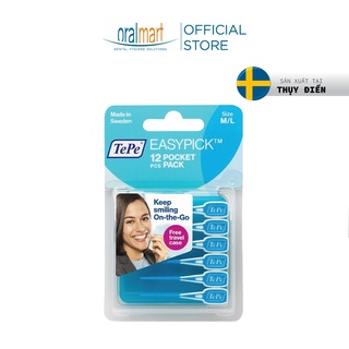 Tăm chải kẽ răng Tepe EasyPick xanh da trời M-L (12 cây)