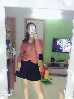 áo len xoắn eo