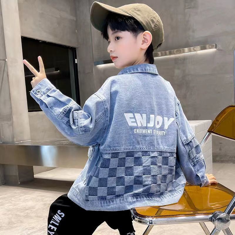 Áo Khoác Denim Thời Trang Xuân Thu Cho Bé Trai