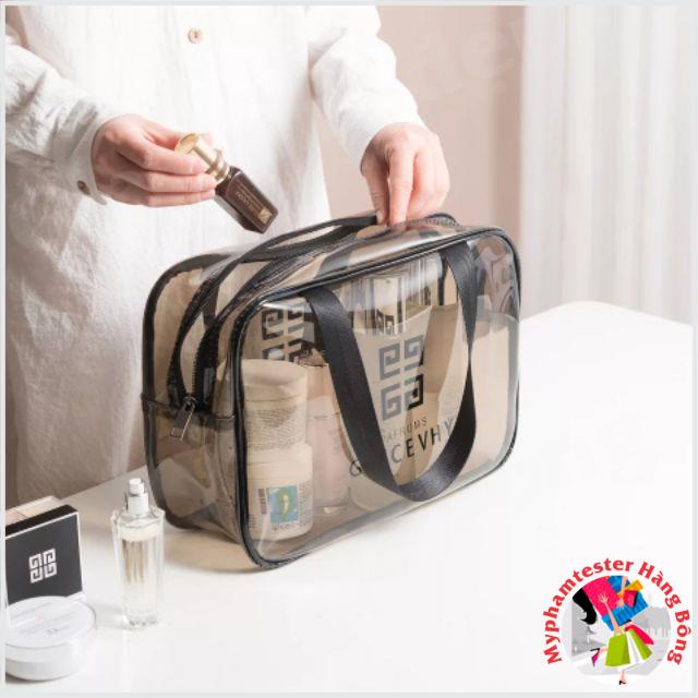 Túi nhựa trong suốt đựng mỹ phẩm, đồ cá nhân đi du lịch, đi biển chống nước, chống ẩm