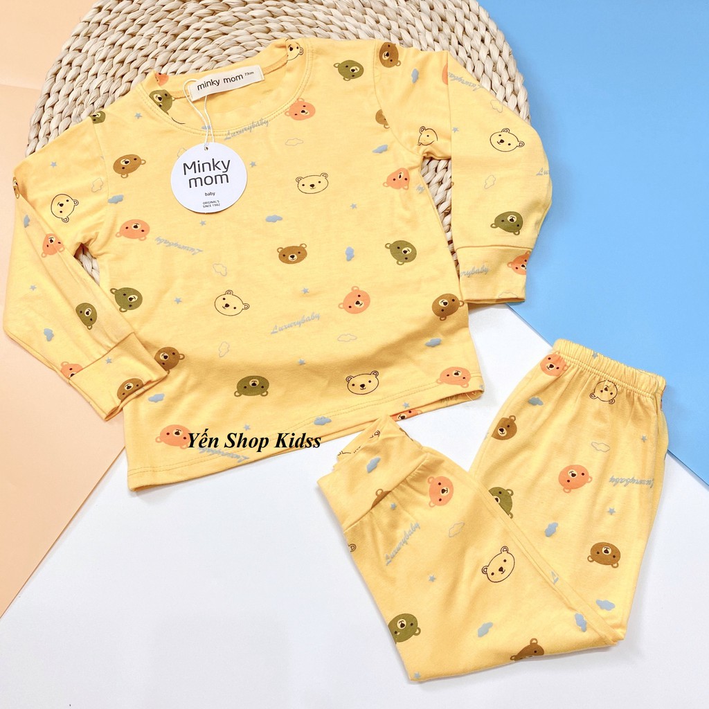 Sale !!! Bộ Dài Tay Minky Mom In Toàn Thân Họa Tiết Gấu Dễ Thương Cho Bé_Chất Thun Lạnh(7-19kg) (1253)