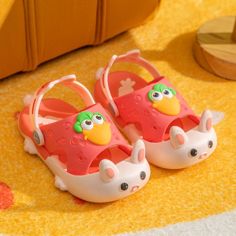 Dép Sandal Nhựa PVC Đế Mềm Chống Trượt Họa Tiết Hoạt Hình Cho Bé