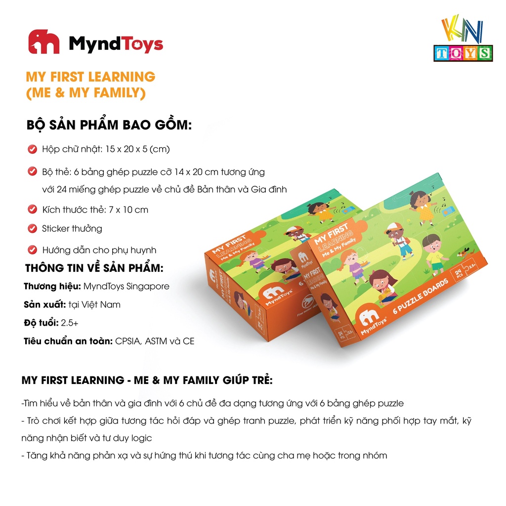 Đồ Chơi Xếp Hình MyndToys - My First Learning (Cho Bé Từ 2.5 Tuổi - Nhiều Chủ Đề)