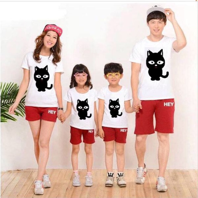 Áo gia đình Mèo con thun cotton loại 1 đủ màu đủ size 6-110kg