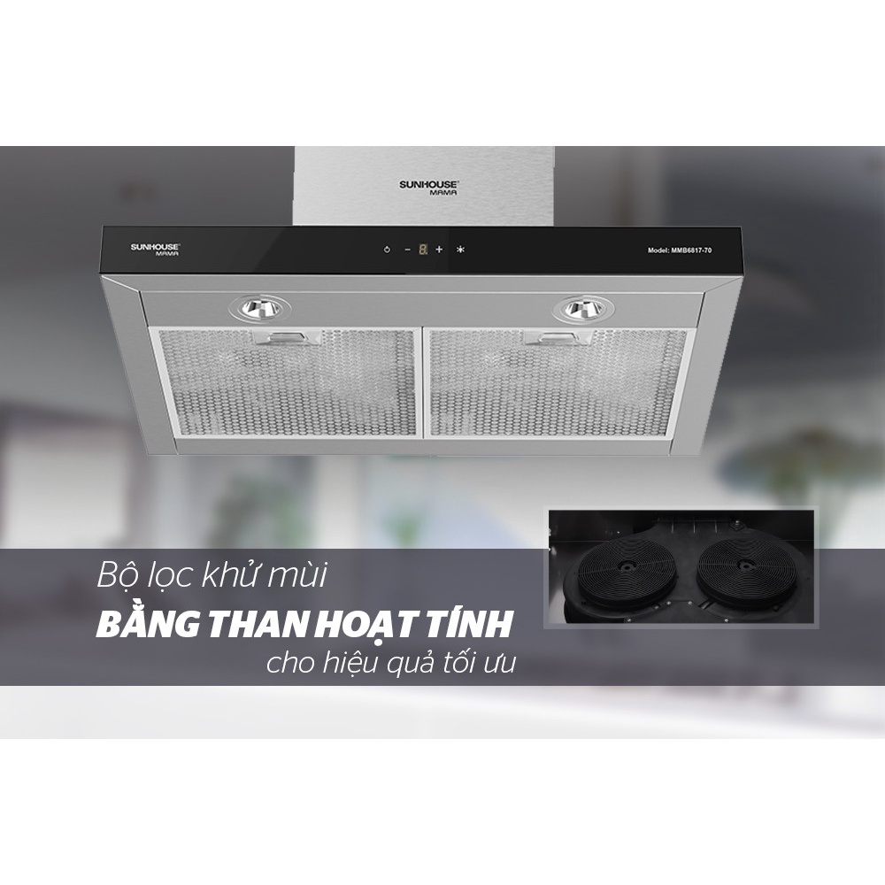 Máy hút mùi cao cấp chữ "T" Sunhouse Mama MMB6817-70
