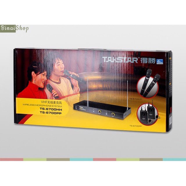 Takstar TS-6700PP - Bộ Micro Cài Áo Không Dây VHF