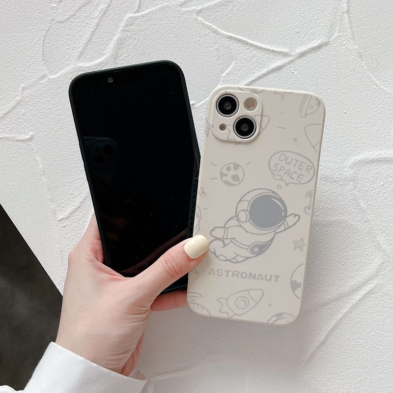 Ốp lưng silicon Ftd Edge Silicone IPhone 6 6s 7 8 Plus X XR XS Max IPhone 11 Pro Max SE IPhone 12 13 Pro Max bay phi hành gia Black Men's Fashion