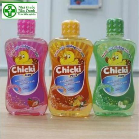 Nước súc miệng trẻ em chicki 250ml