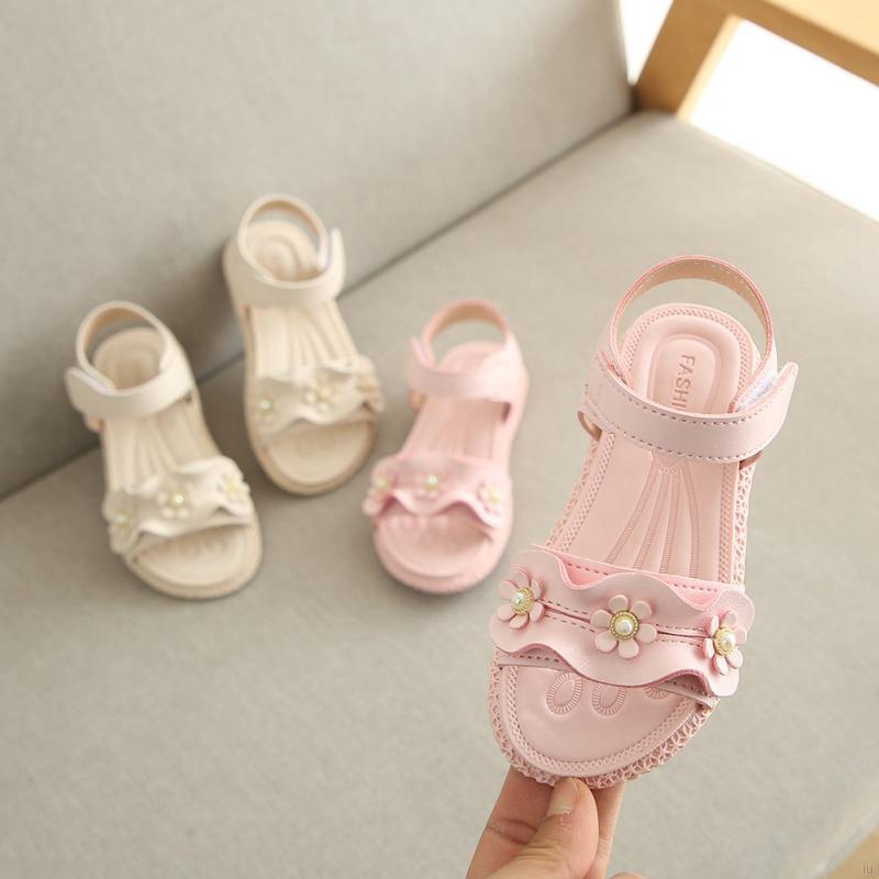 Giày Sandal Đính Hoa Thoáng Khí Chống Trượt Cho Bé