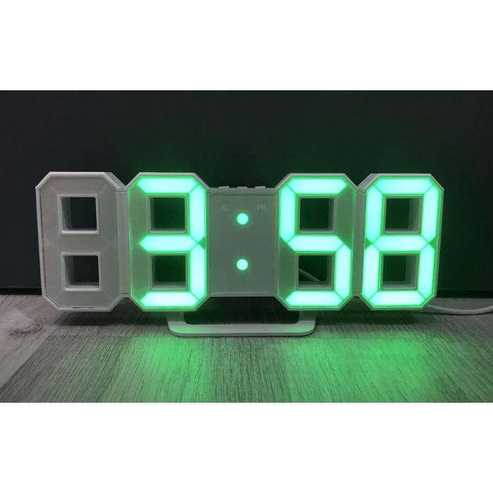 Đồng hồ led 3D để bàn, treo tường ( Có báo thức, Nhiệt độ, Ngày tháng )