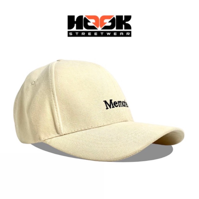 Mũ lưỡi trai thêu hình chữ Memorie chất vải Kaki nhiều màu thương hiệu Hook