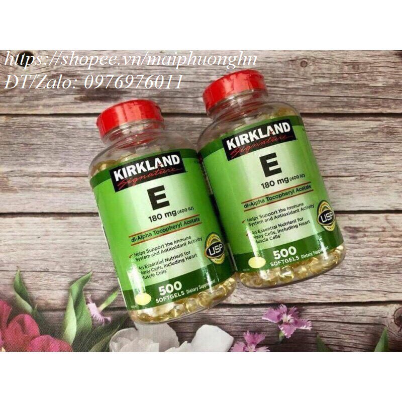 VITAMIN E 180MG 400 IU KIRKLAND 500 VIÊN CỦA MỸ