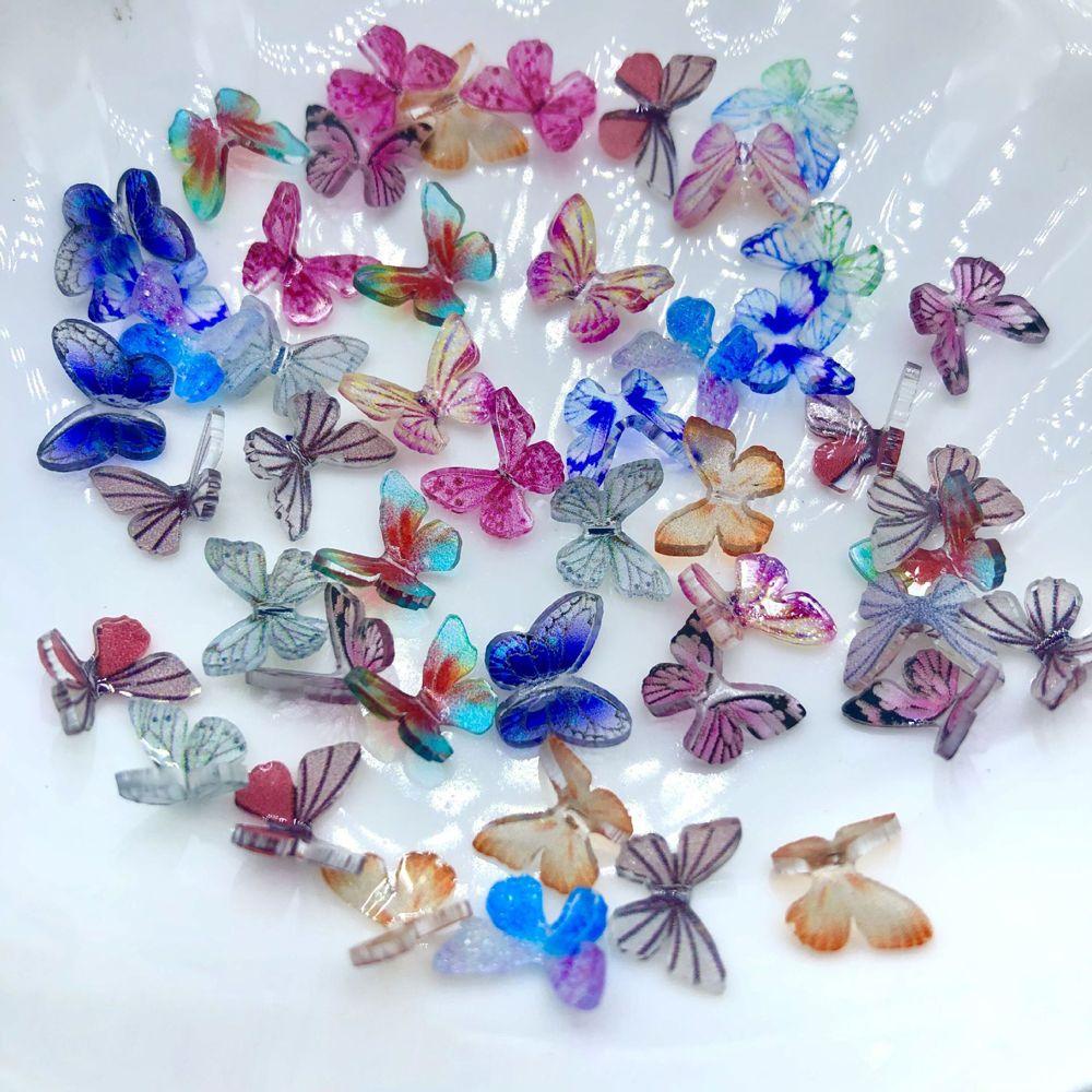 AROMA Set 20 Phụ Kiện Đính Trang Trí Móng Tay Hình Bướm 3D