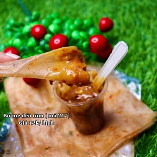 BÁNH TRÁNG BƠ ME DẺO TÔM CAY ( 2 CÁI BÁNH KÈM LY + MUỖNG )