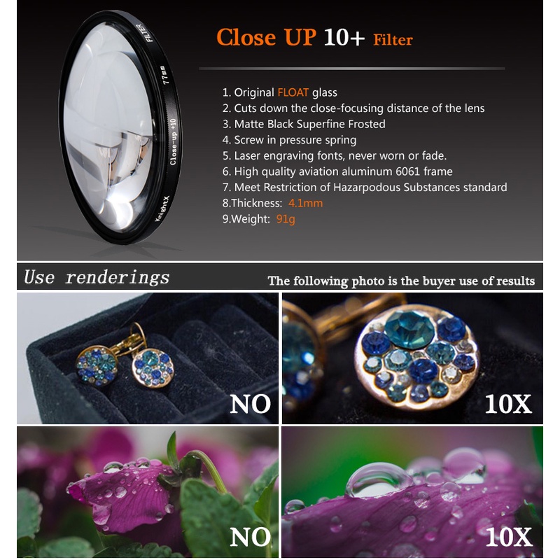 Ống kính lọc CPL ND 37mm 49mm 52mm 58mm dành cho camera điện thoại