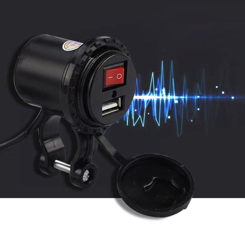 Ổ Cắm Sạc USB 5V 2.1A Chống Thấm Nước Gắn Tay Lái Xe Máy