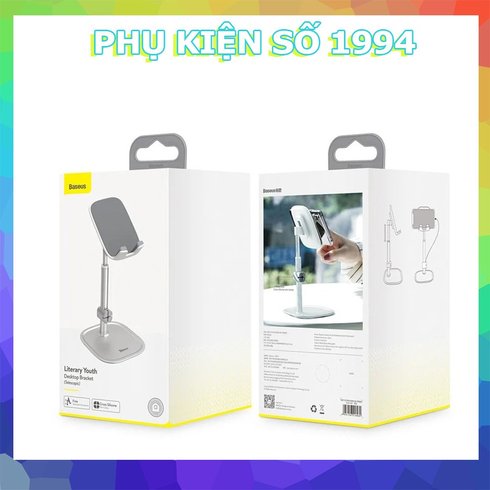 Giá đỡ điện thoại và máy tính bảng 7inch có thể kéo dài hợp kim tích hợp kẹp dây sạc CHÍNH HÃNG BASEUS
