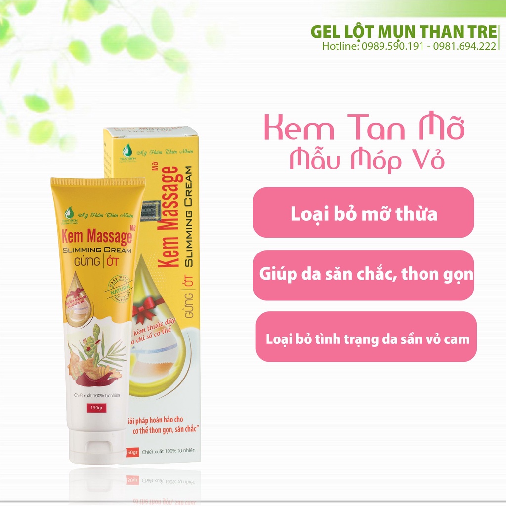 Xả lỗ hàng móp vỏ kem tan mỡ ngân bình 150gr