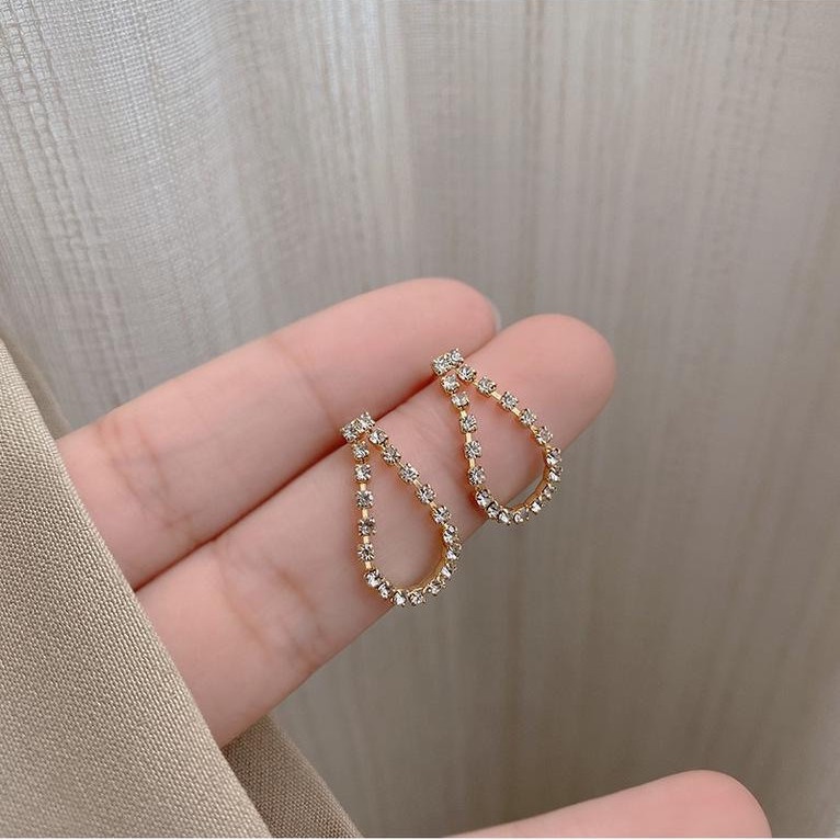 Bông Tai Hình Giọt Nước Đính Đá Thời Trang Dành Cho Nữ