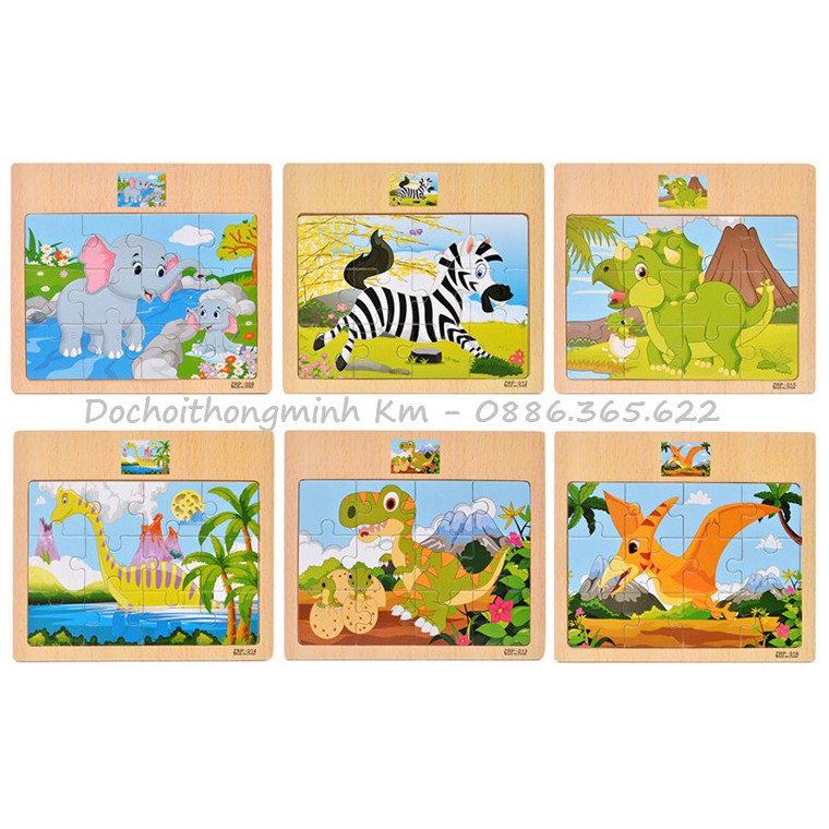 SỈ LẺ GIÁ TỐT Tranh puzzle gỗ ghép 12 mảnh kèm hình mẫu phía trên