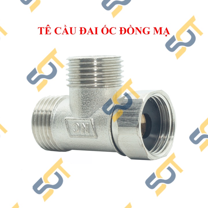 [TÊ CHIA NƯỚC] Tê cầu đai ốc xiết ren G 1/2 21 dài ~ 5cm Sử dụng chia nước dây cấp cho bồn cầu &amp; lavabo - Đồng thau