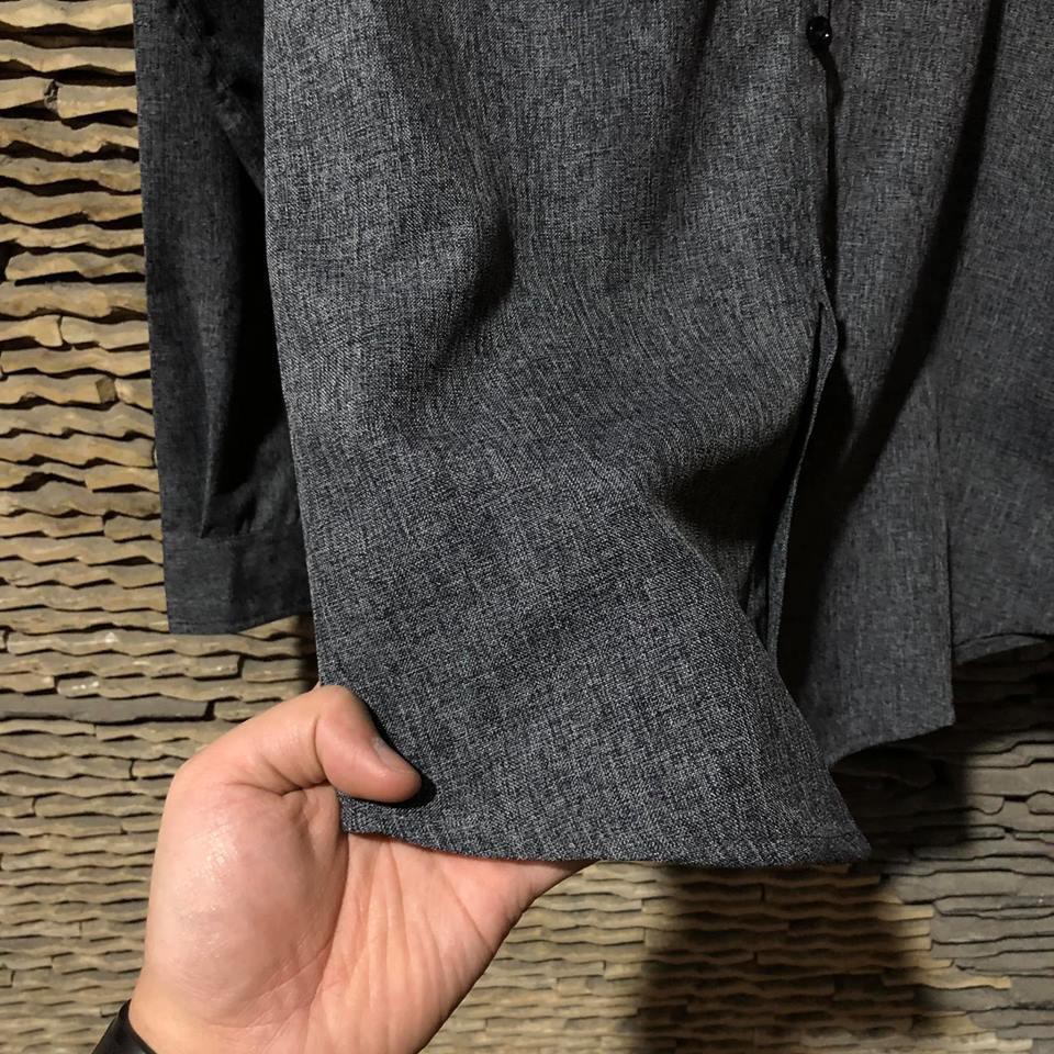 Áo sơ mi nam cổ tàu cách điệu dài tay chất vải đũi rẻ đẹp- chất lượng tuyệt vời- phong cách Hàn Quốc | BigBuy360 - bigbuy360.vn