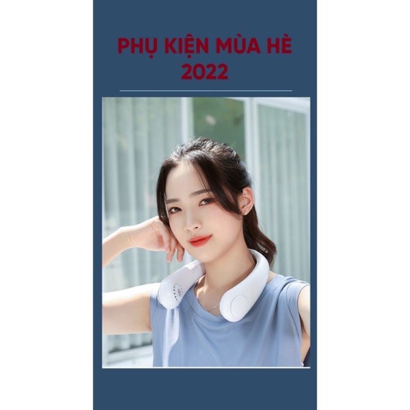 Quạt Đeo Cổ - Quạt Quàng Cổ Không Cánh Thời Trang Tiện Lợi