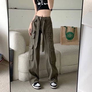 Quần túi hộp nữ xanh rêu unisex cá tính